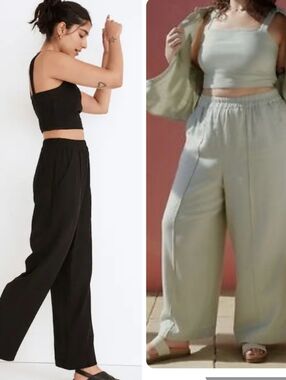 Bundle Madewell Breezewoven 2 Pair Pants Linen Pull On Xs